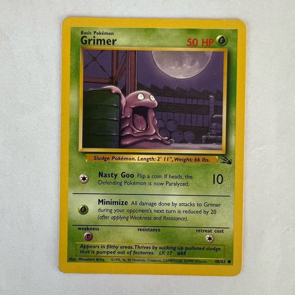 Vintage Pokemon Grimer Fossil Set Playing Card